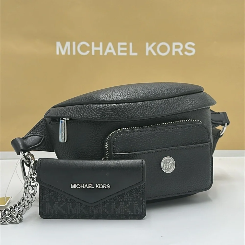 Michael Kors Maisie 2 In 1 Small Leather Waist pack Fanny pack Bag (Black) MK - Picture 3 of 16